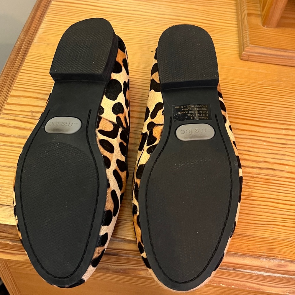 Me Too Genuine Cow Fur Leopard Flats Sz 8 NWOB - Picture 7 of 9